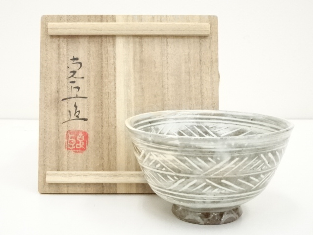 JAPANESE TEA CEREMONY / TEA BOWL CHAWAN / MISHIMA 